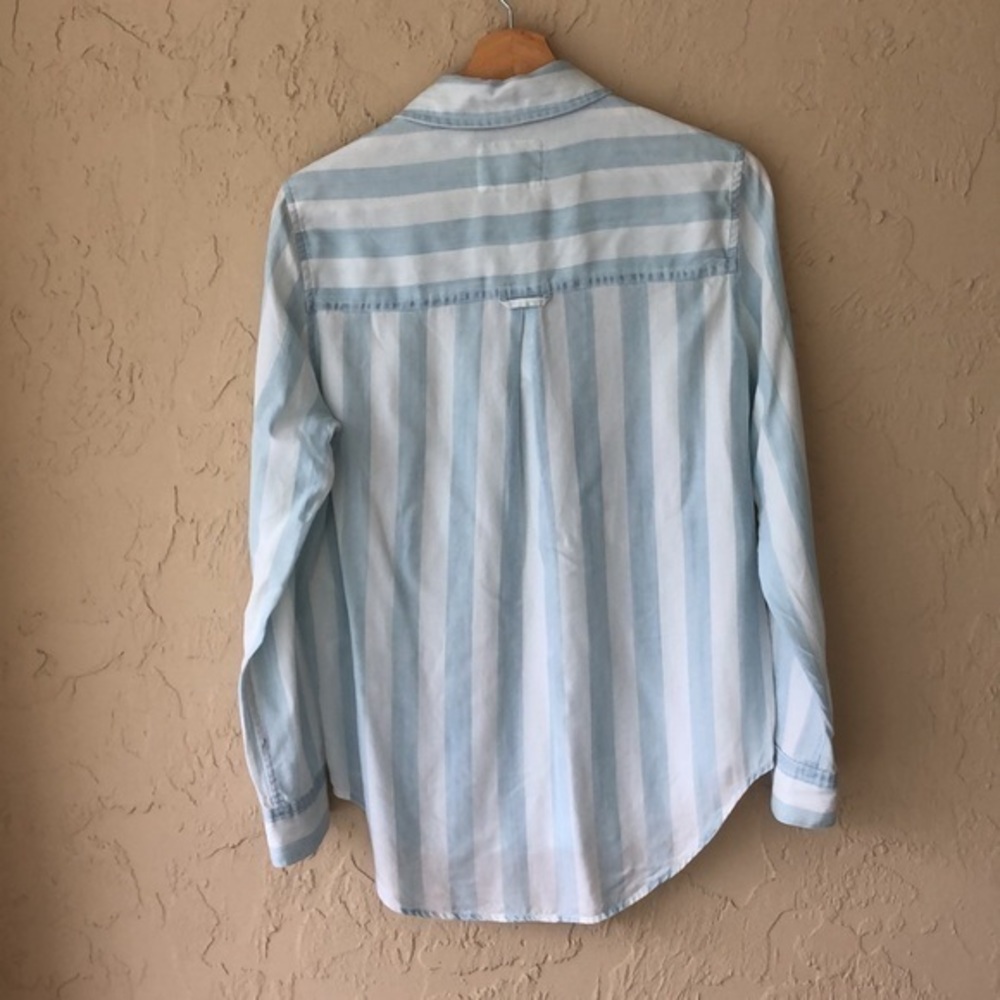 Rails Uli Block Stripe Lace Up Shirt Tunic Top Xs - image 4